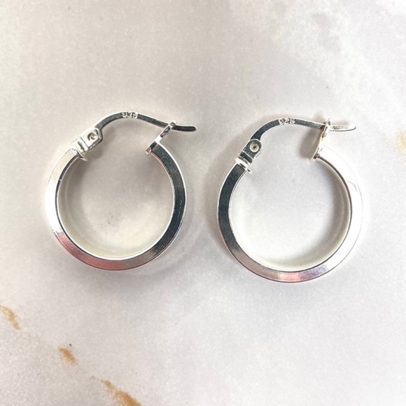 Grit and Grace Jewelry - Sterling Silver Polished Square Tube Small Hoops